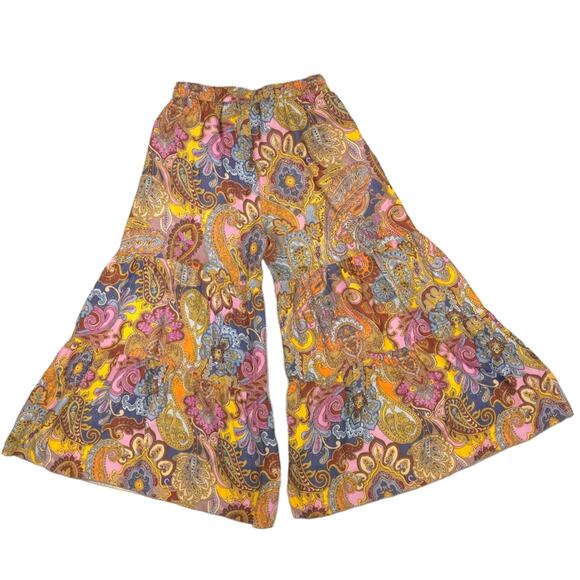 Johnny Was Palazzo Pant Sandalwood Viola Boho Hippie Wide Leg Flare - Picture 5 of 12